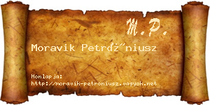 Moravik Petróniusz névjegykártya